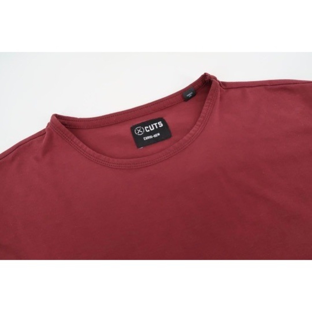Cuts Clothing AO Curve-Hem Tee Mens Medium Burgundy Pyca Pro Shirt MT10005